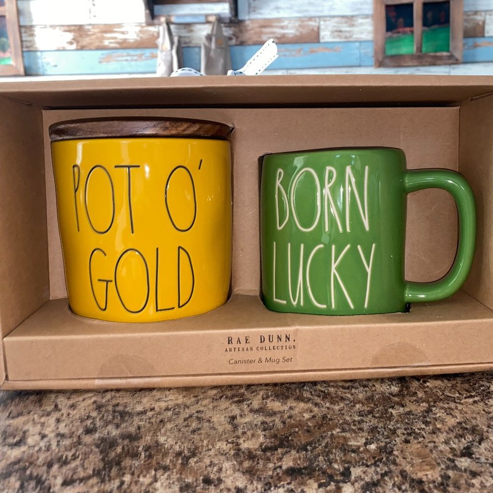 Rae Dunn St. Patricks Day Mug & Canister Set